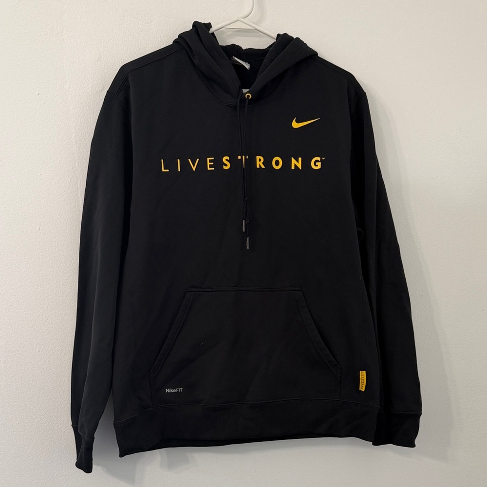 Nike LiveStrong Men’s M Black Hoodie with Yellow Accents